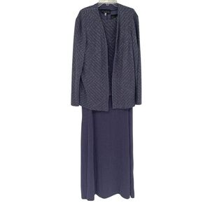 Alex Evenings Glitter Embellished Jacquard 2pc Maxi Gown Size 16 purple dress